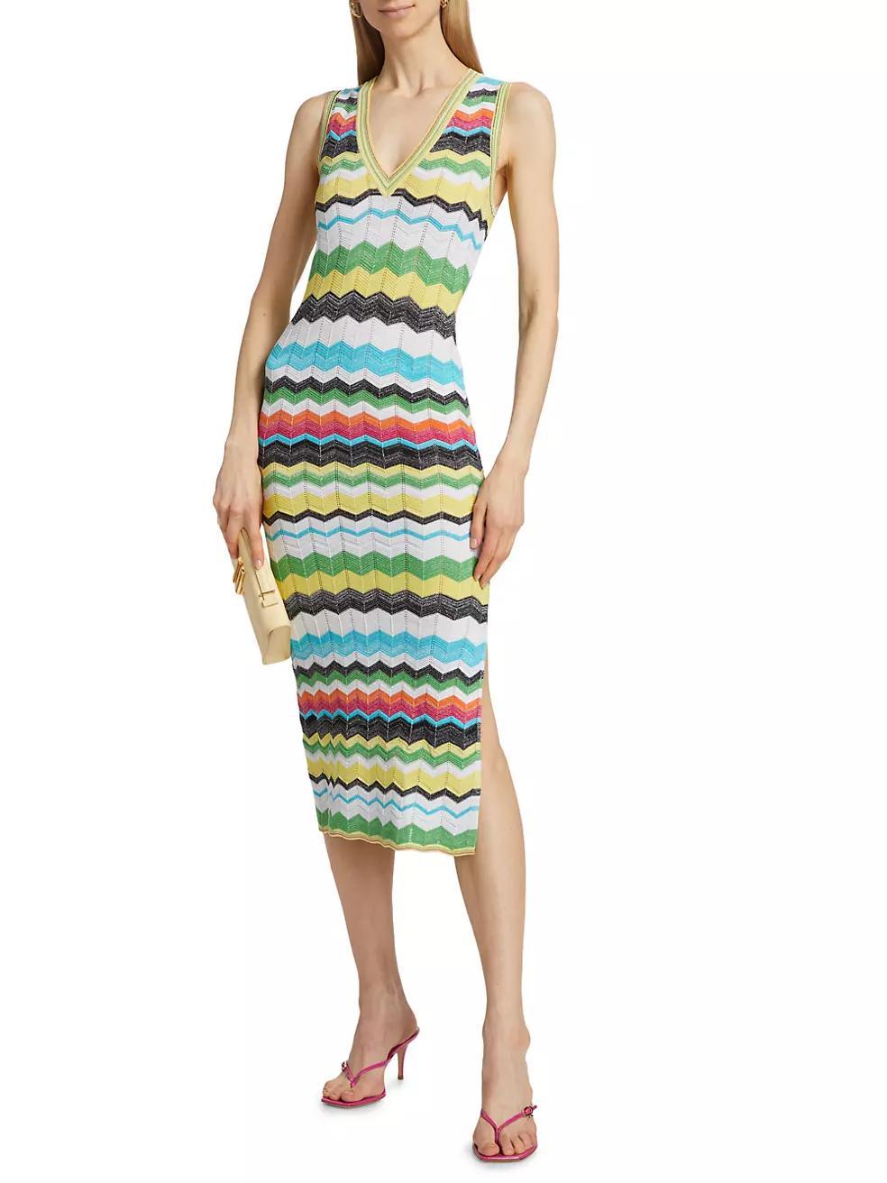 Zigzag Knit Midi-Dress Product Image