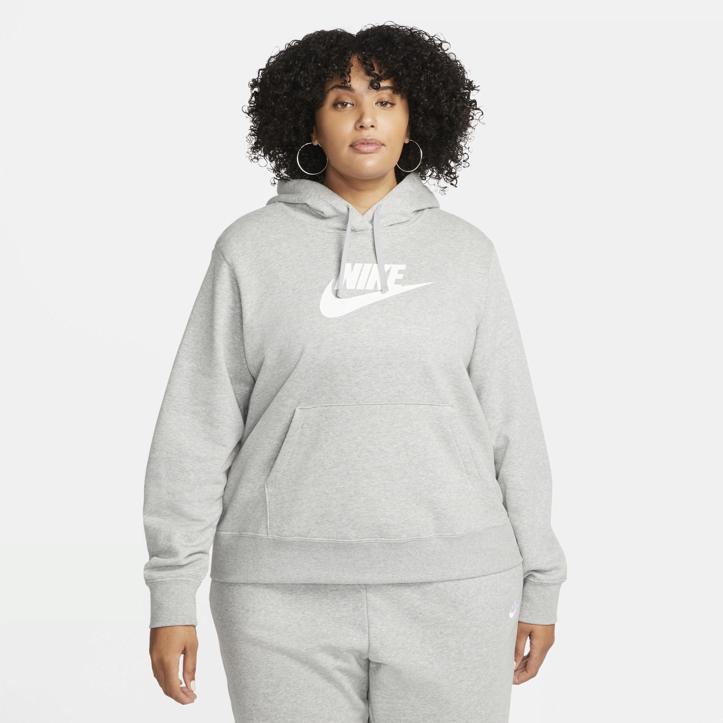 Plus Size Nike Sportwear Club Fleece Hoodie, Womens Grey Product Image