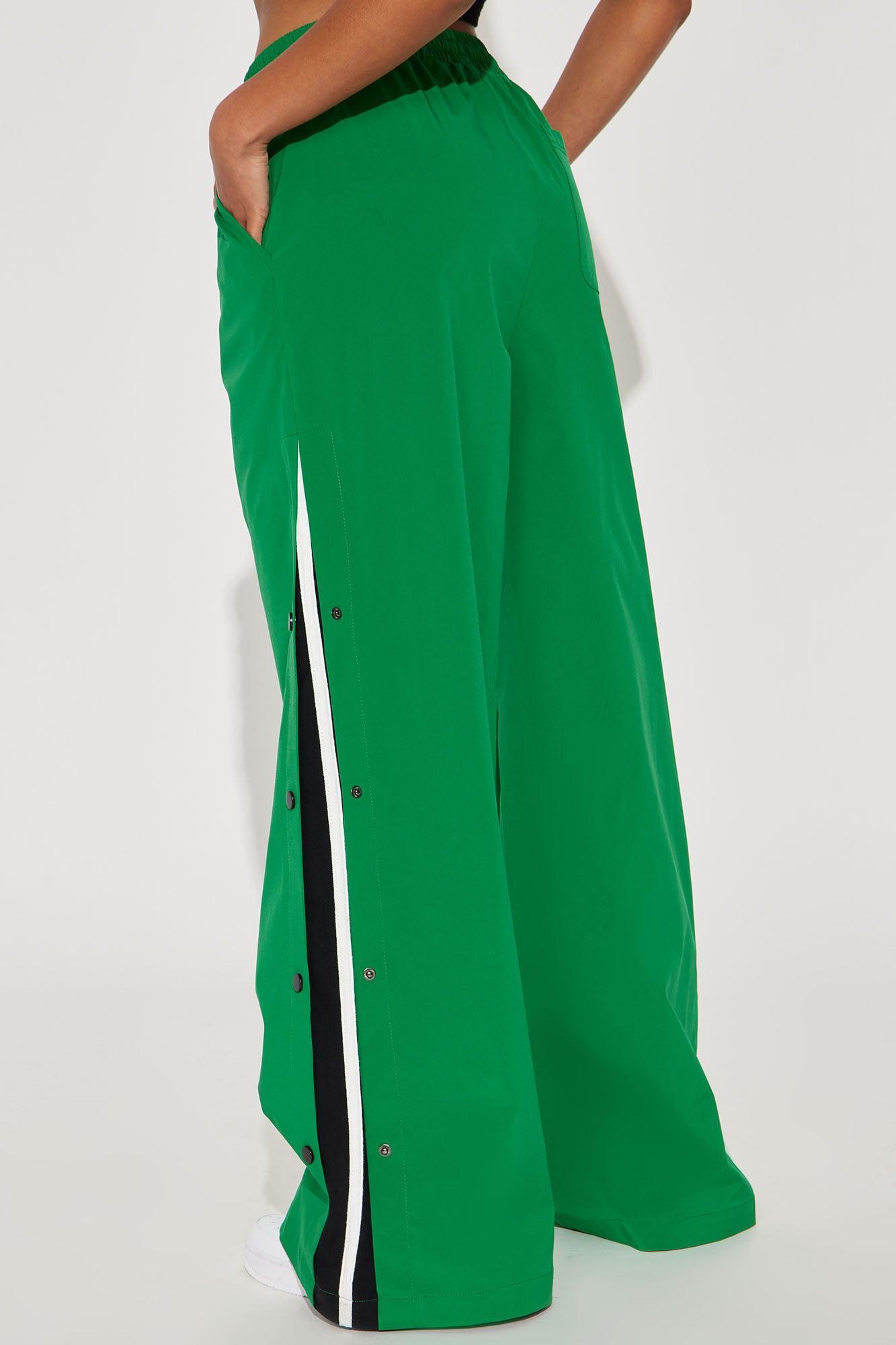 Jennie Snap Button Track Pant - Green/combo Product Image