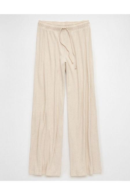 AE Ribbed High-Waisted Wide-Leg Sweatpant Womens Product Image