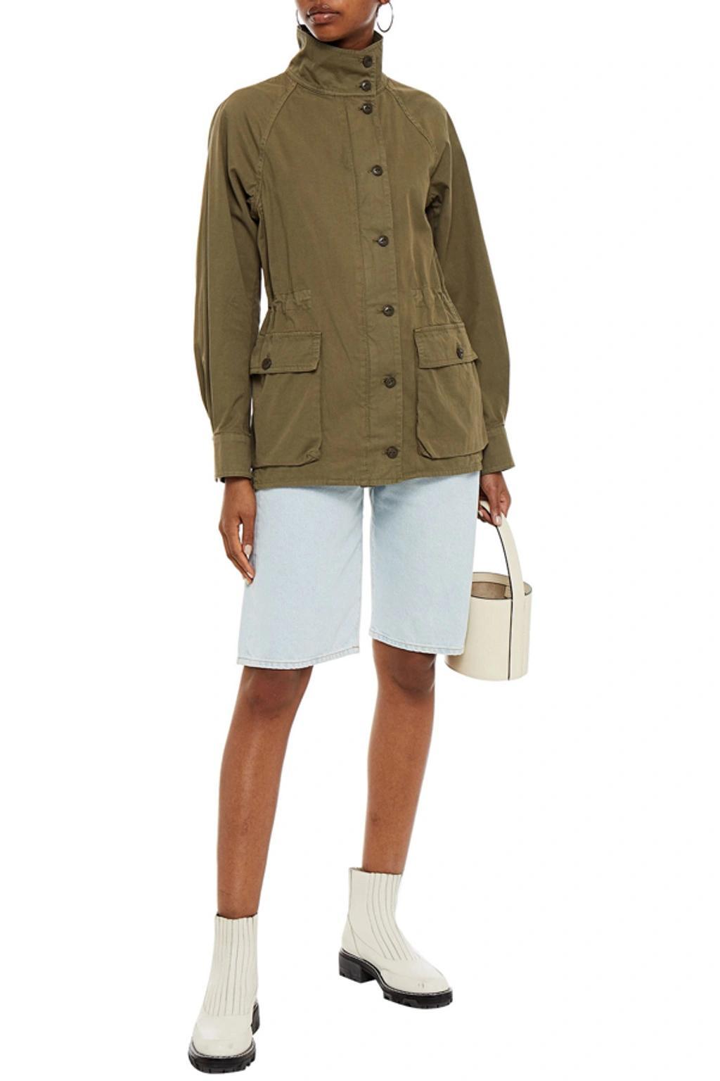 Mazie Cotton-gabardine Jacket In Army Green product image