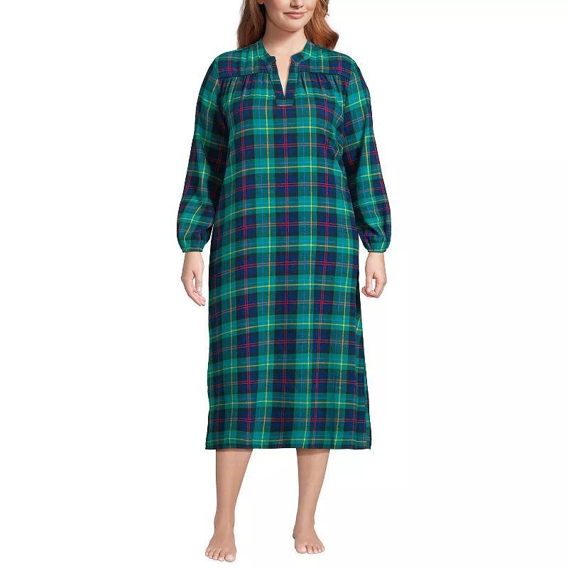 Plus Size Lands End Long Sleeve Flannel Nightgown, Womens Product Image