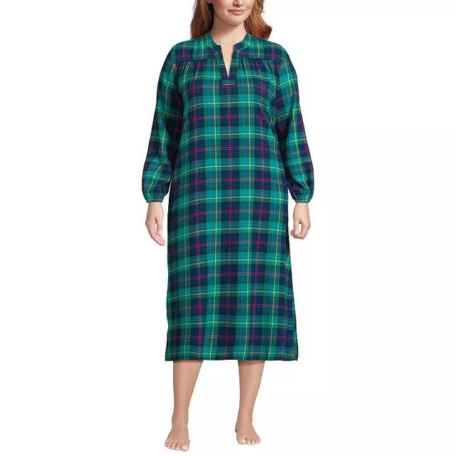 Plus Size Lands End Long Sleeve Flannel Nightgown, Womens Product Image