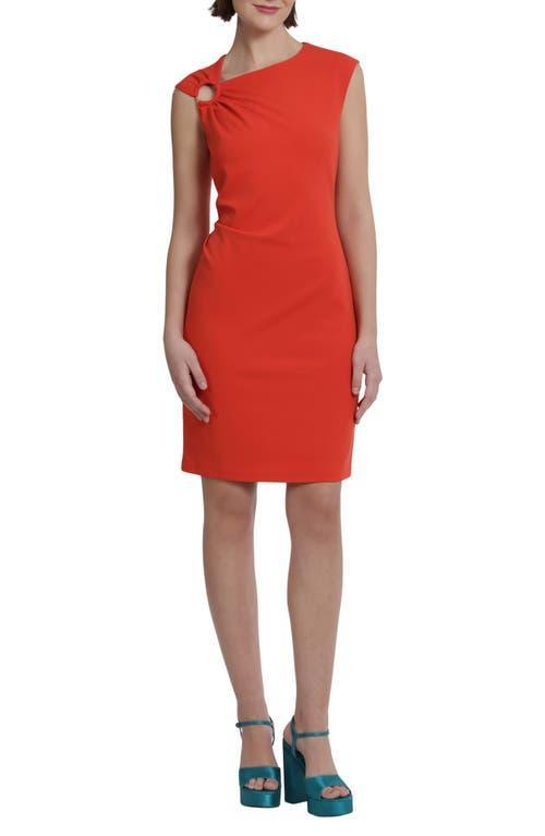 DONNA MORGAN FOR MAGGY Asymmetric Neck Sleeveless Sheath Dress Product Image