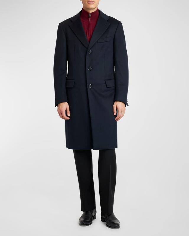 Mens Solid Wool Topcoat Product Image