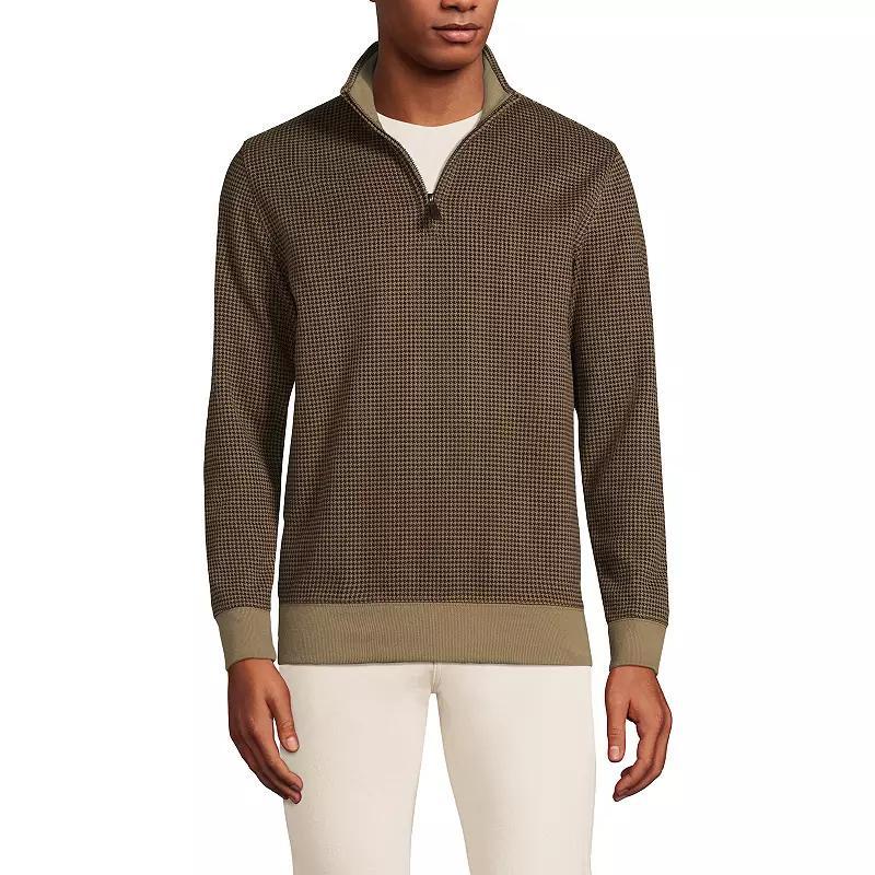 Big & Tall Lands End Bedford Classic-Fit Ribbed Quarter-Zip Sweater, Mens Radiant Blue Product Image