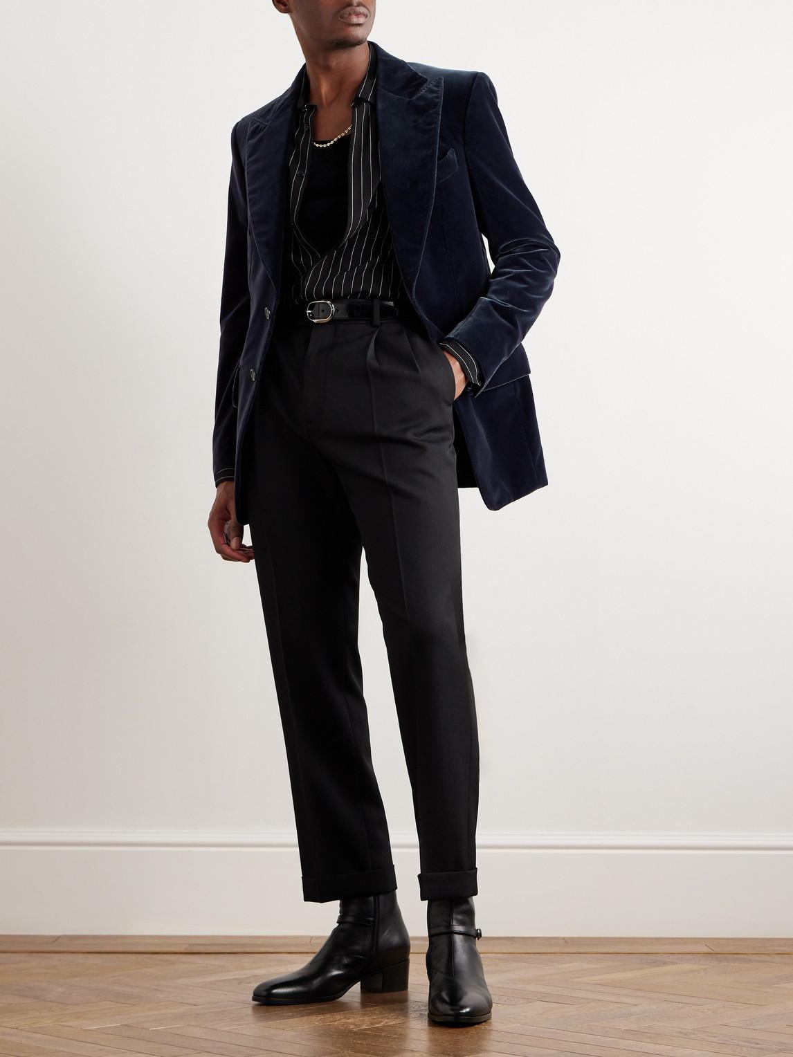 TOM FORD Atticus Velvet Jacket In Blue Product Image