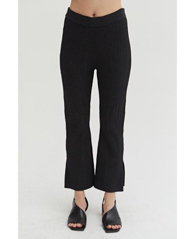 Crescent Womens Lucille Textured Cropped Knit Pants Product Image