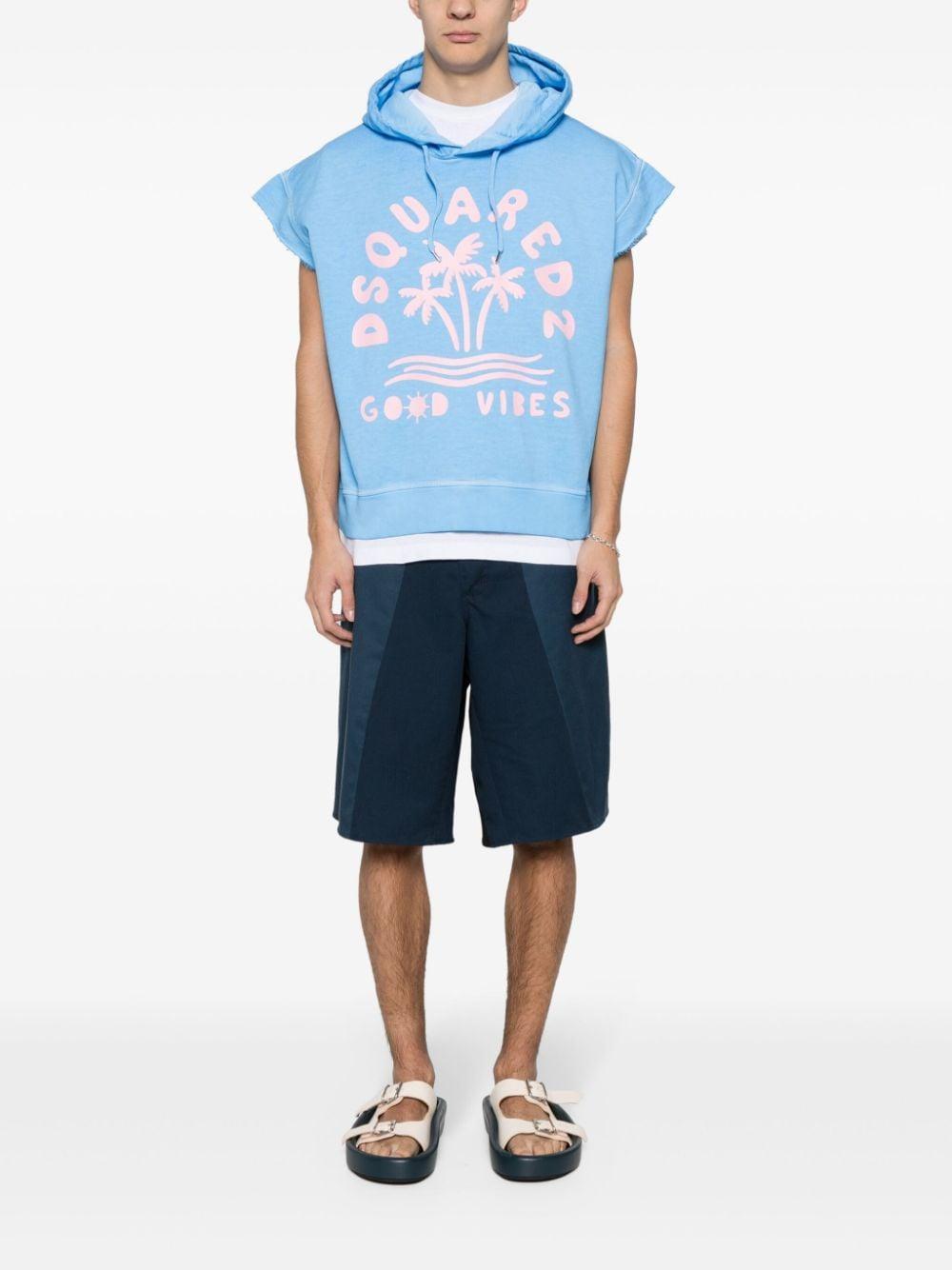 DSQUARED2 Adriana Short-sleeve Hoodie In Blue product image