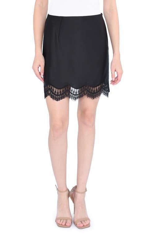 WAYF Lace Trim Satin Miniskirt Product Image