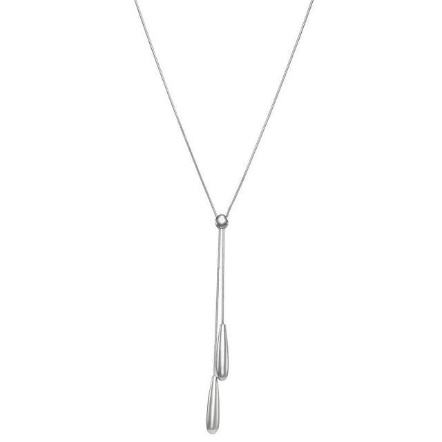 Nine West Silver Tone Lariat Necklace, Womens Product Image