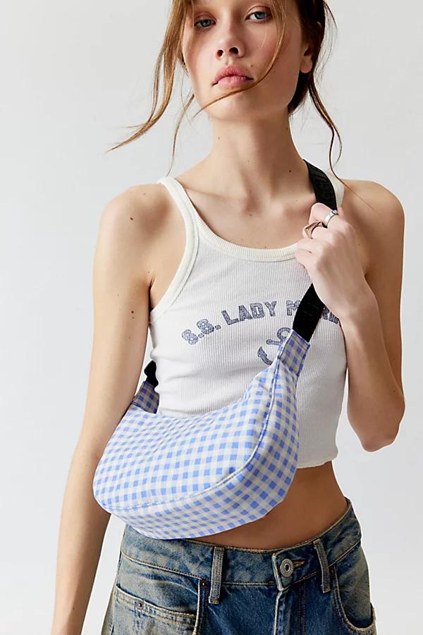 BAGGU UO Exclusive Gingham Small Nylon Crescent Bag Womens at Urban Outfitters Product Image