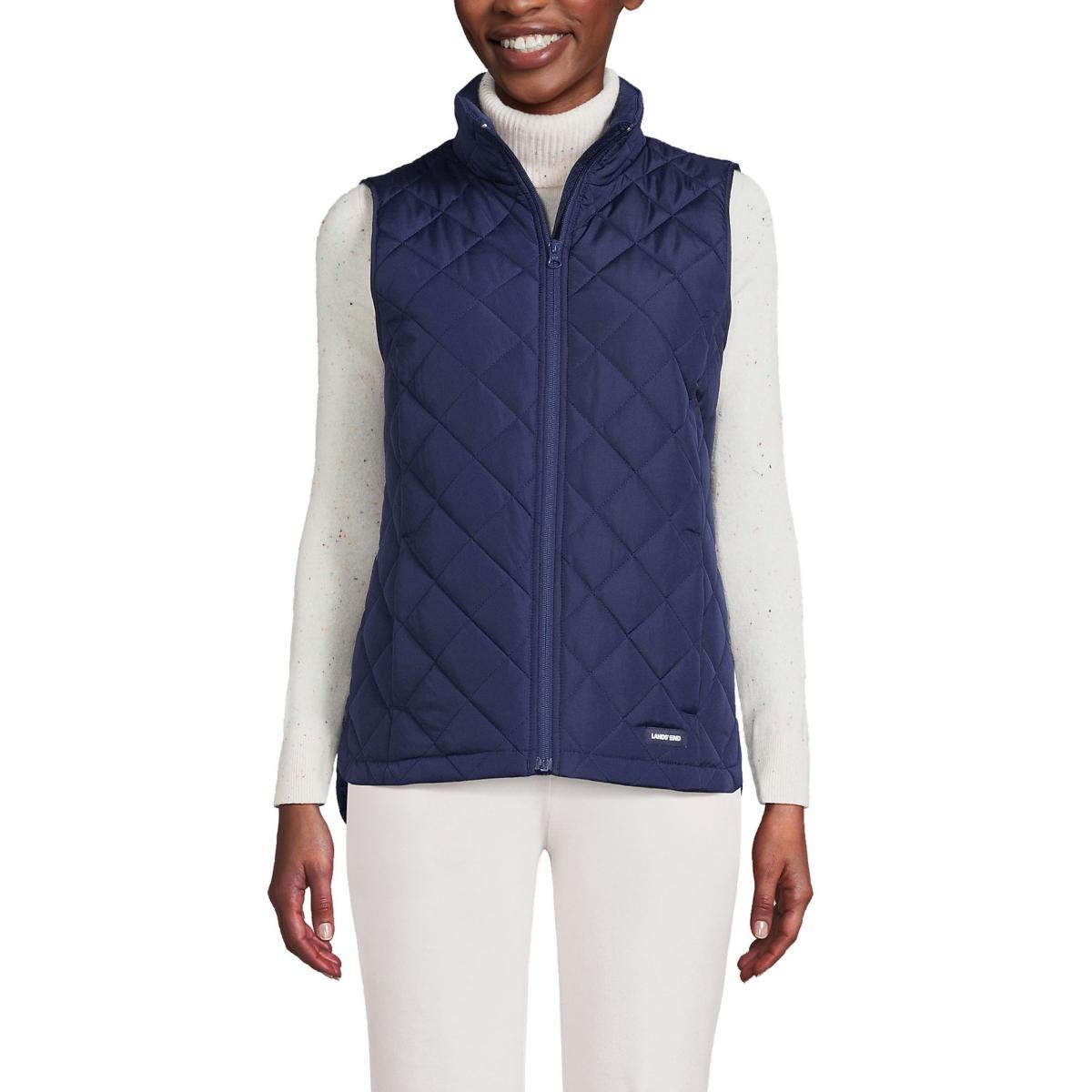 Womens Lands End Insulated Vest Green Product Image