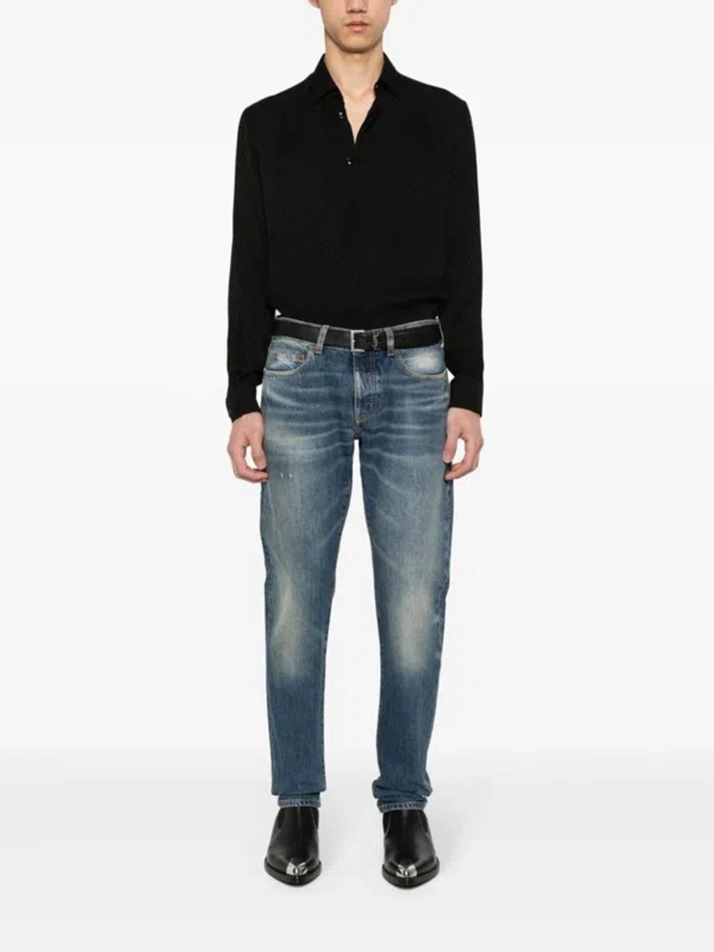 Slim Fit Denim Jeans In Black Product Image