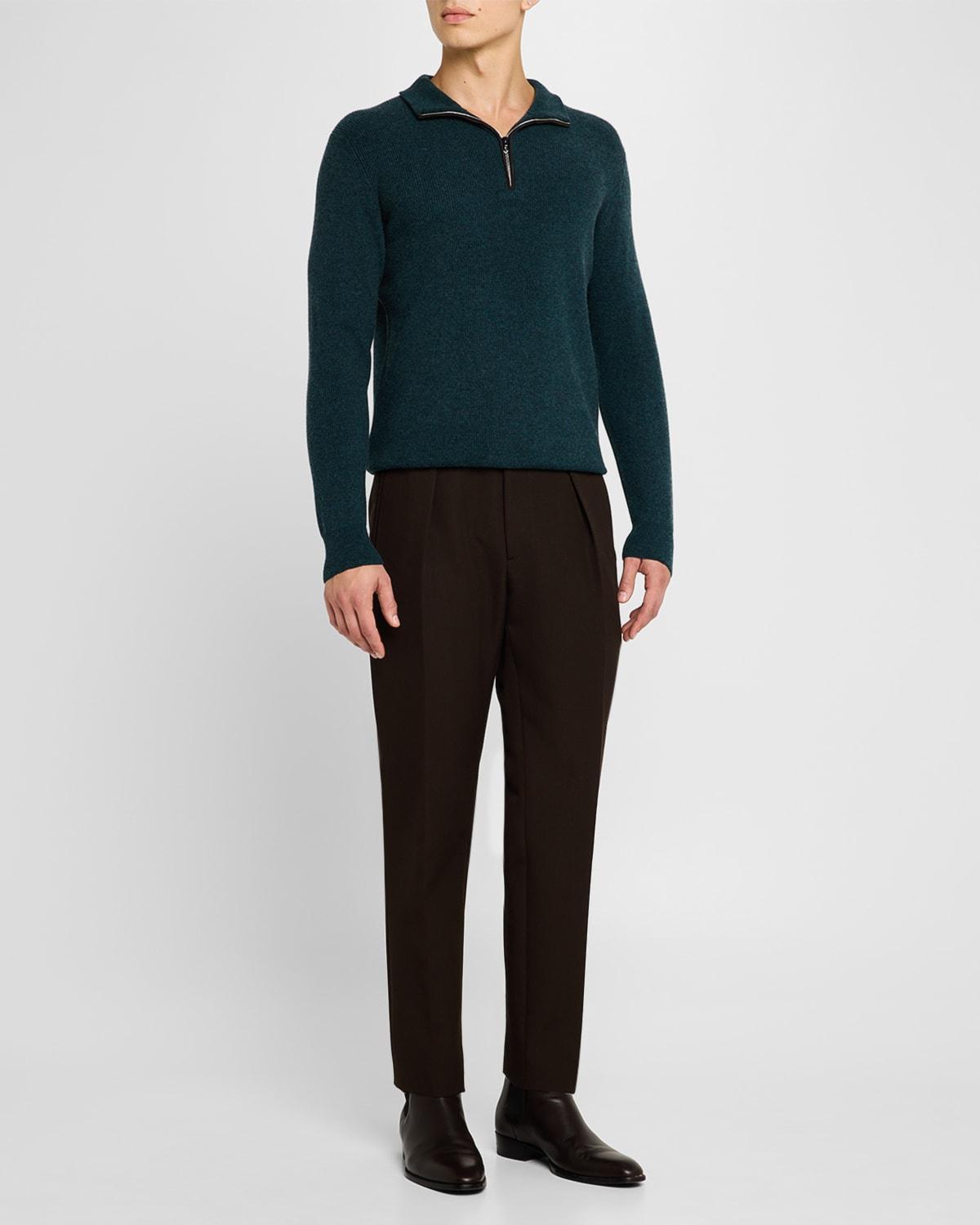 Men's Cashmere Rib Half-Zip Sweater Product Image