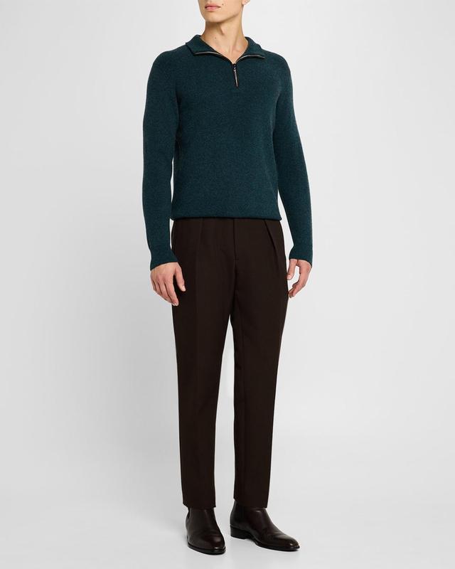 Mens Cashmere Rib Half-Zip Sweater Product Image