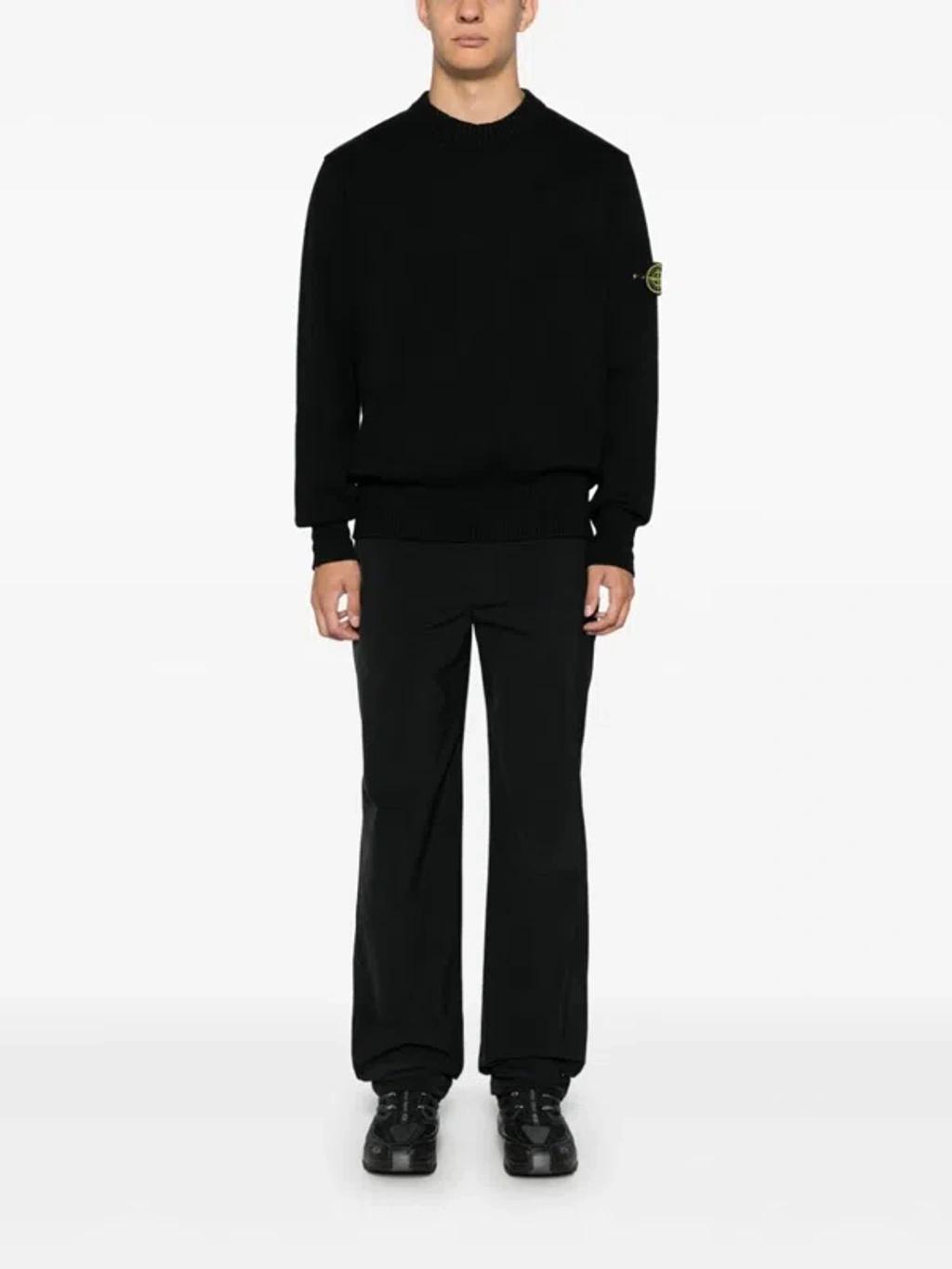 STONE ISLAND Cozy Knit Sweater For Men In Black Product Image