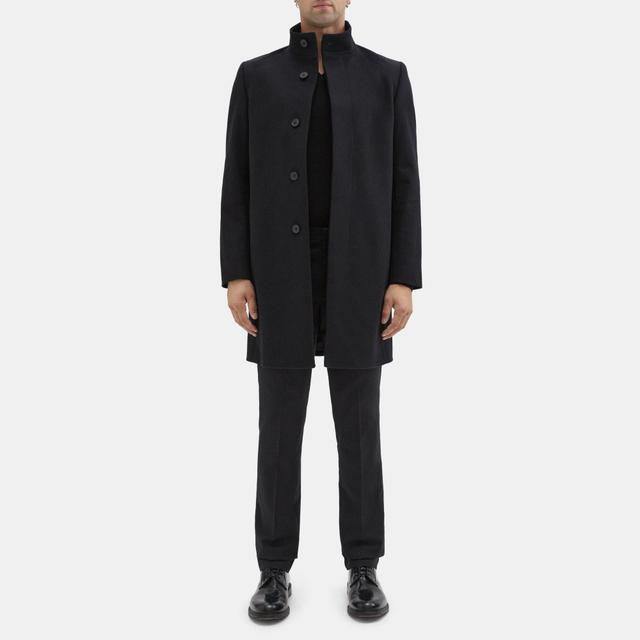 Wool Melton Single-Breasted Coat | Theory Outlet Product Image