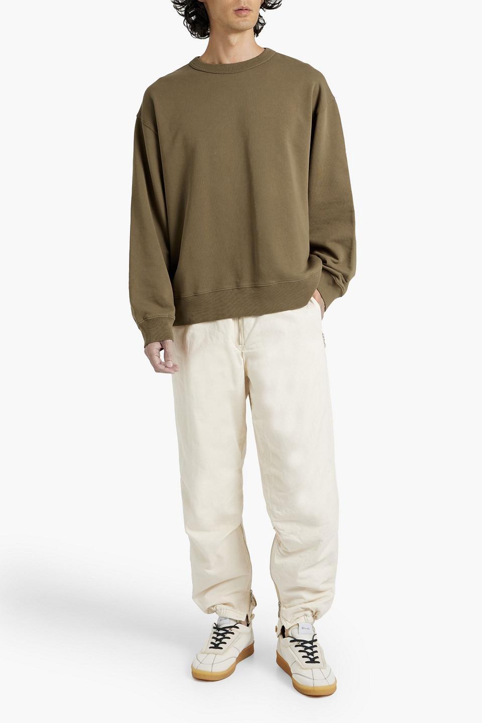 French Cotton-terry Sweatshirt In Army Green Product Image