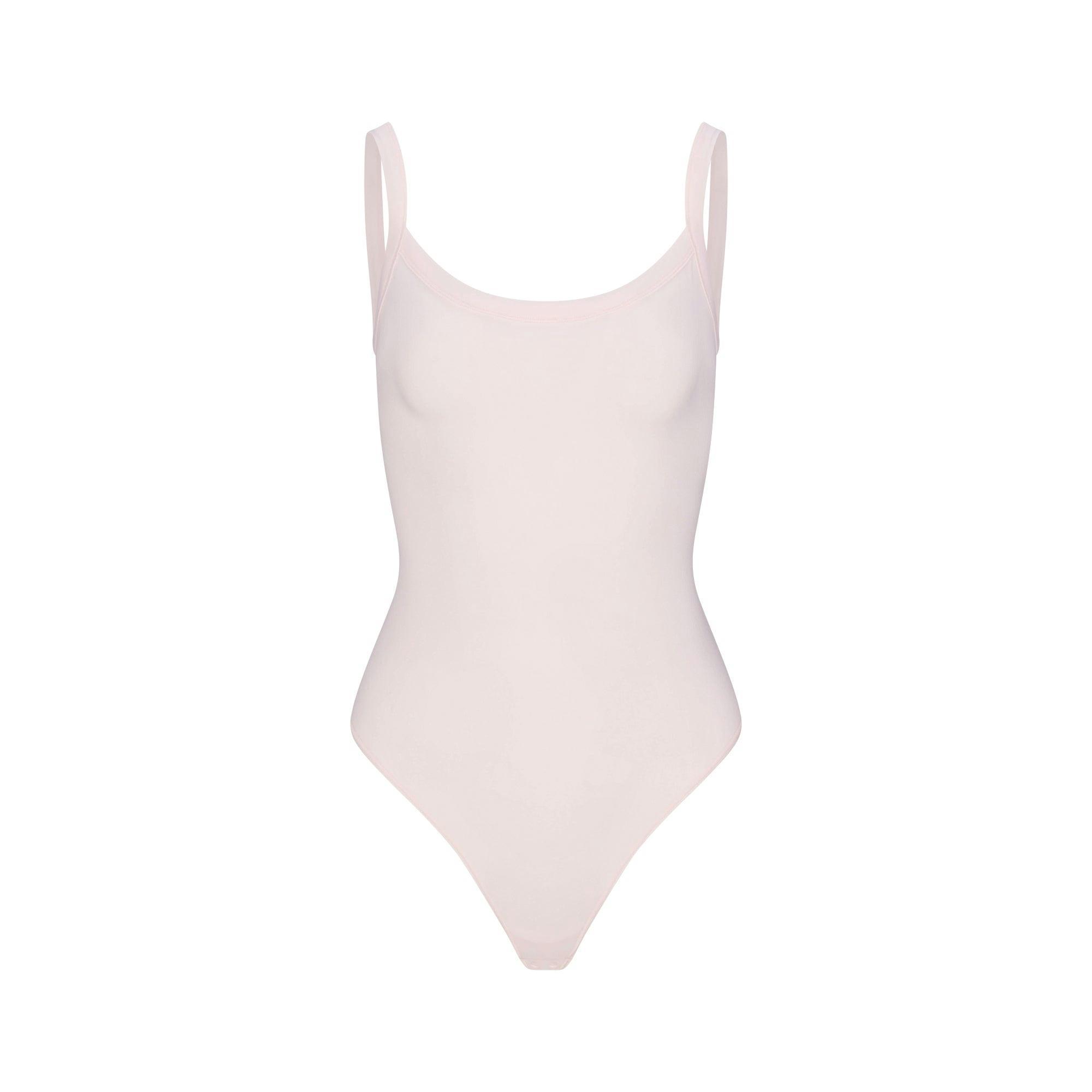 COTTON JERSEY SCOOP NECK BODYSUIT | BARELY PINK Product Image