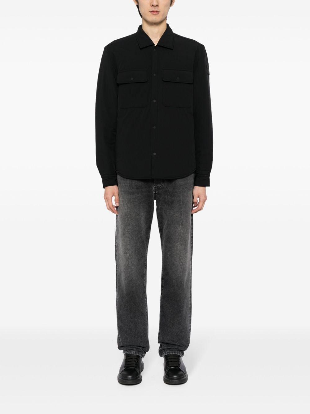 Button-up Shirt Jacket In Black Product Image