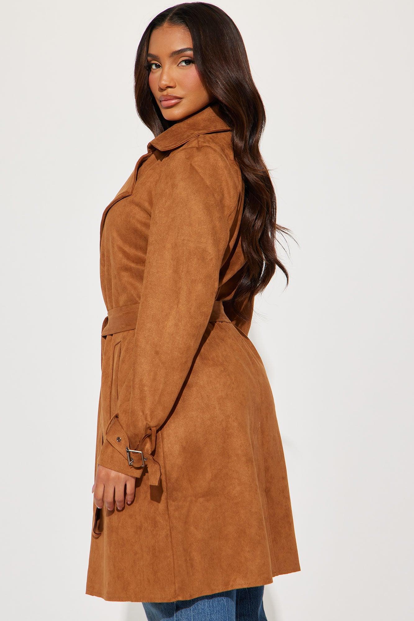 Camila Faux Suede Trench - Camel Product Image