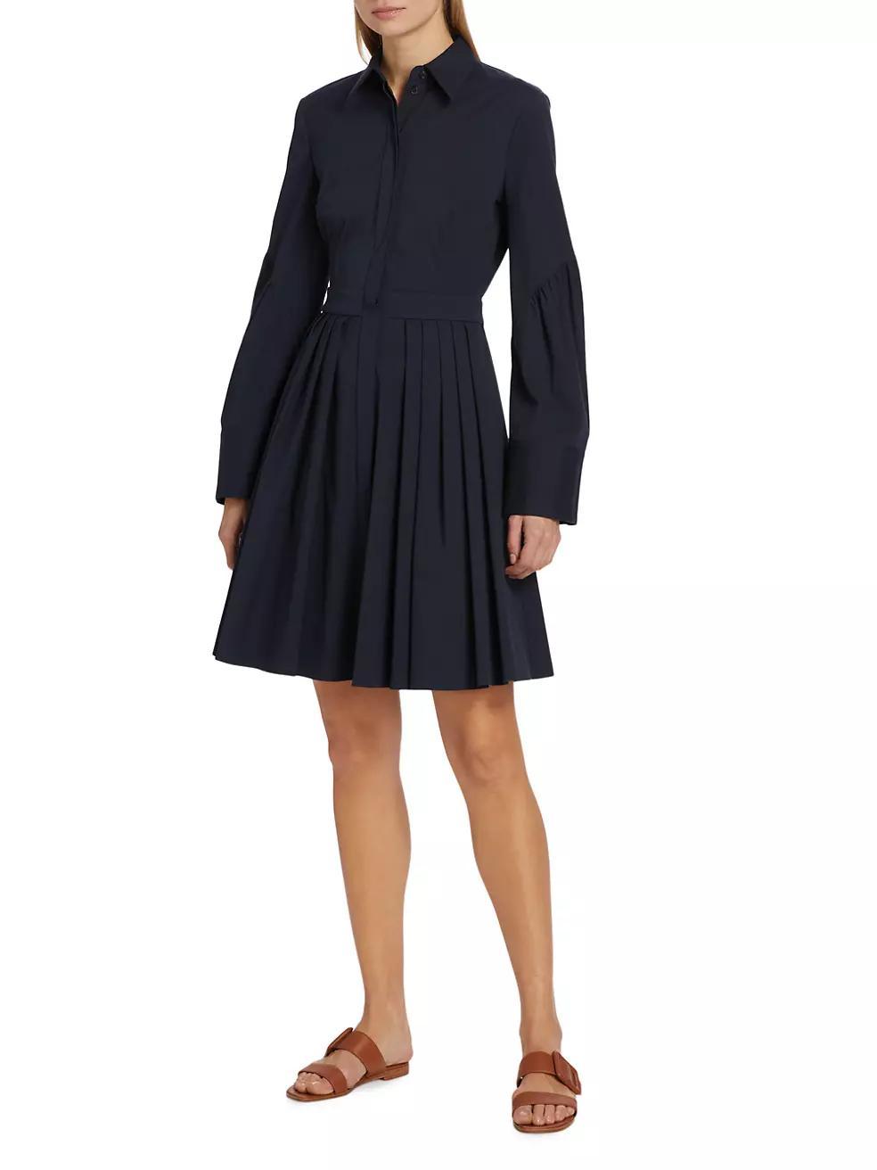 Cotton Pleated Shirtdress Product Image