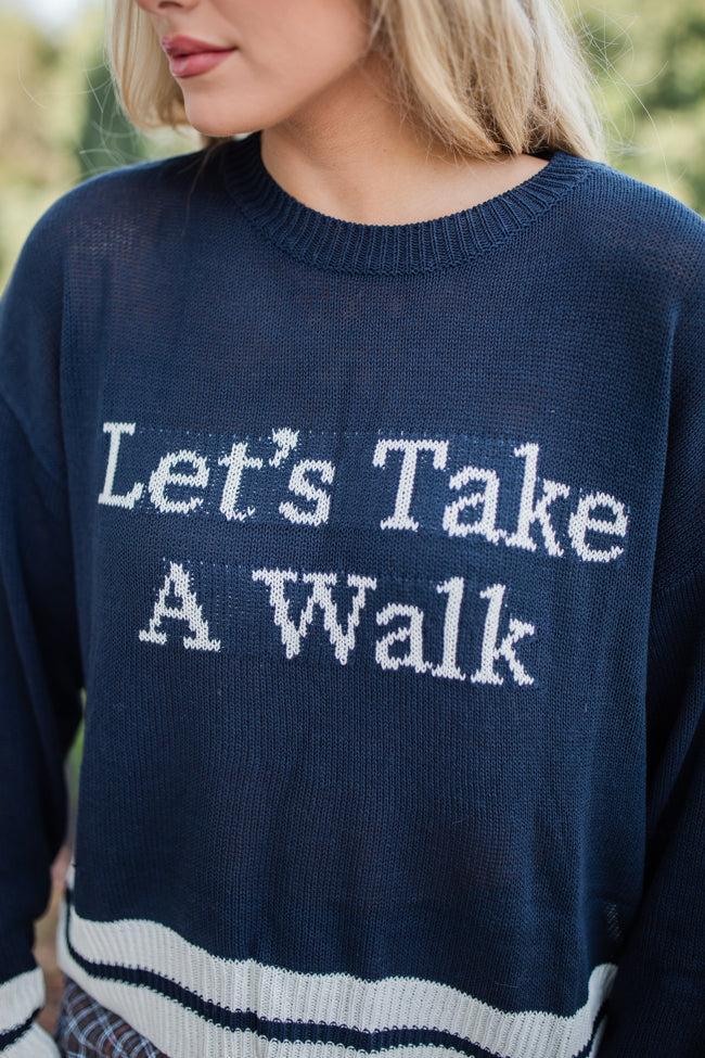 Let's Go For A Walk Navy Sweater Product Image