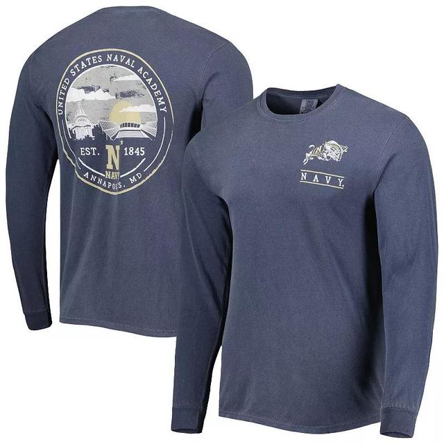 Mens Midshipmen Circle Campus Scene Long Sleeve T-Shirt Blue Product Image