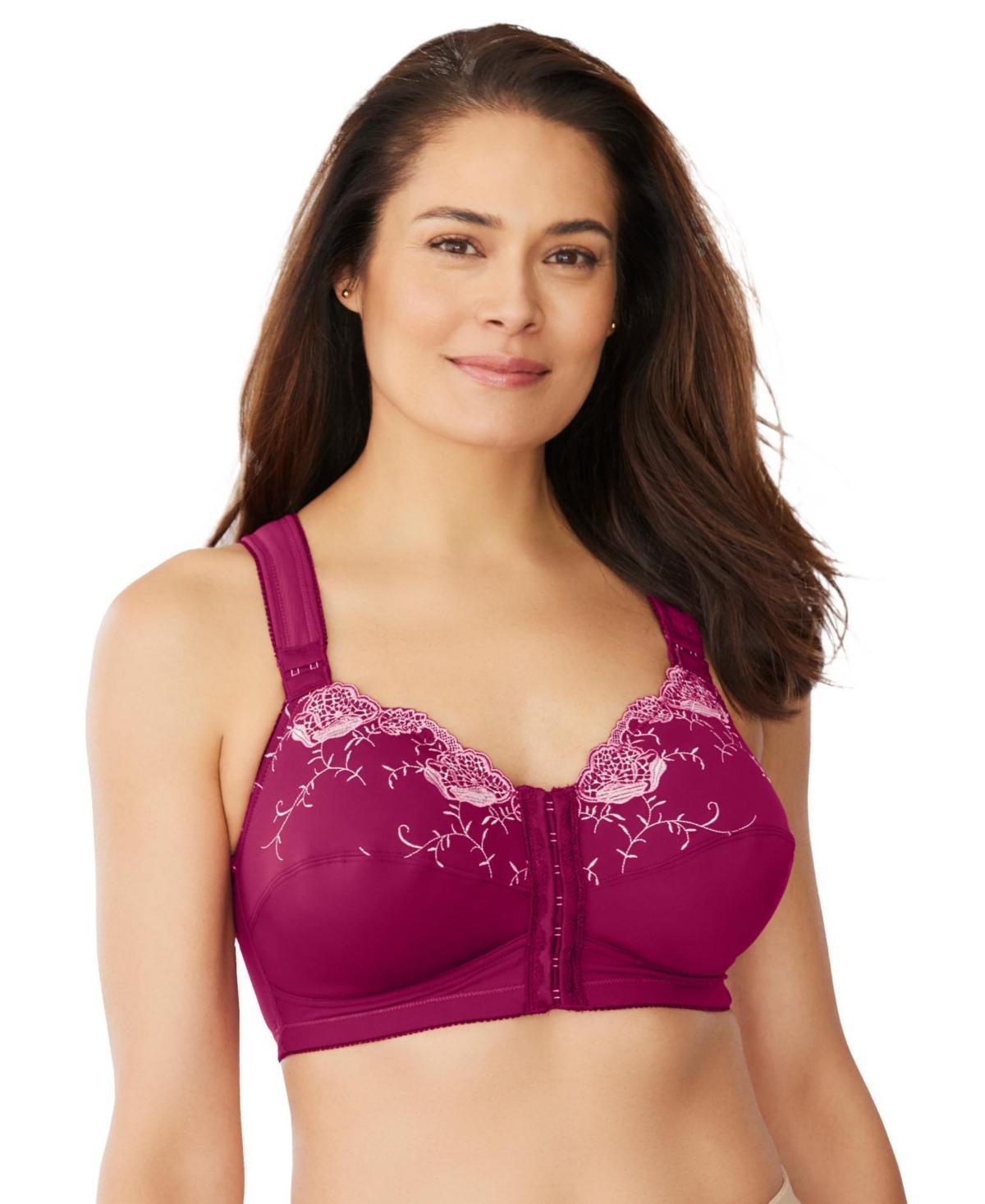 Comfort Choice Womens Front-Close Embroidered Wireless Posture Bra Product Image