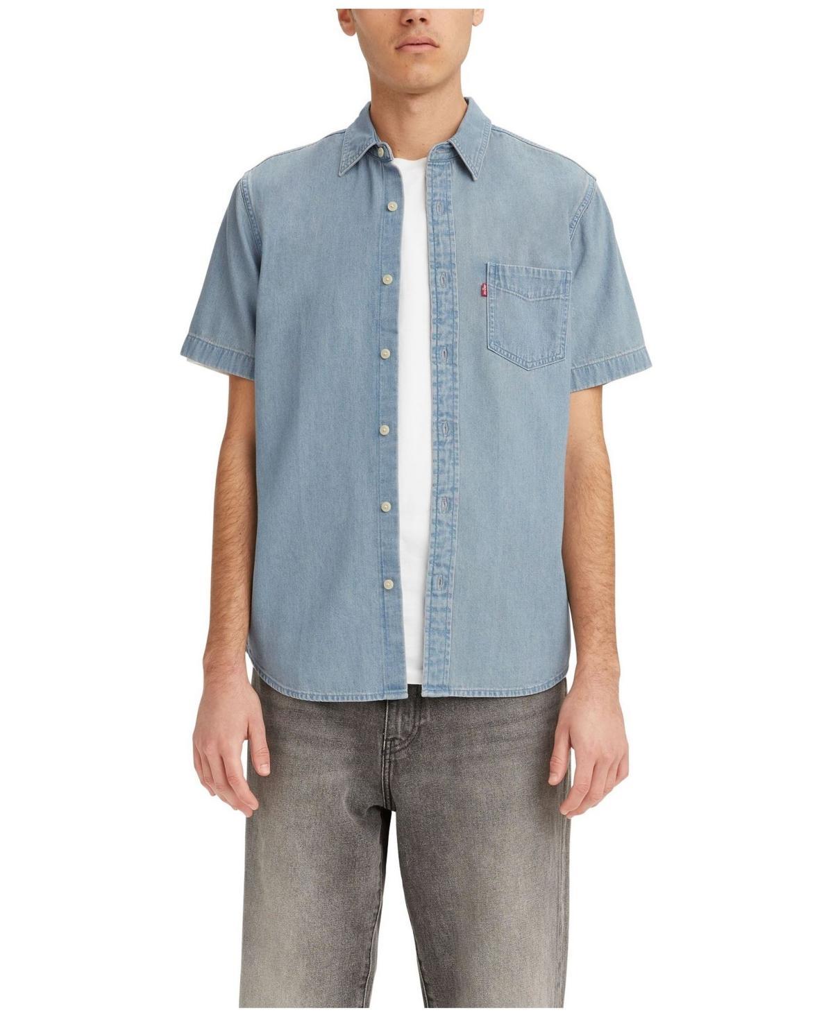 Levis Classic-Fit Short Sleeve Chambray Woven Shirt Product Image