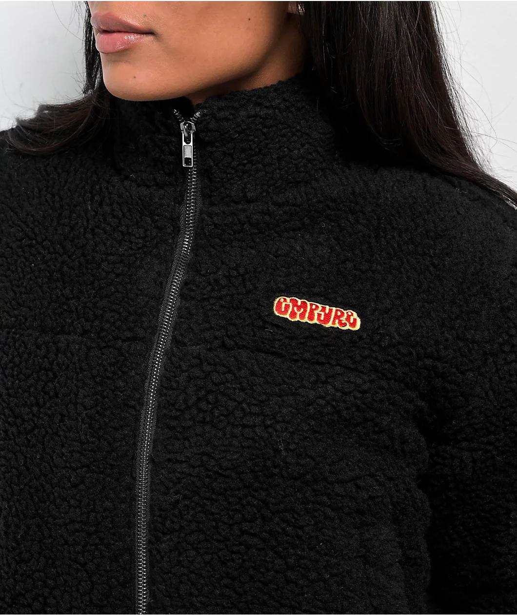 Empyre Flynn Black Crop Top Puffer Fleece Product Image