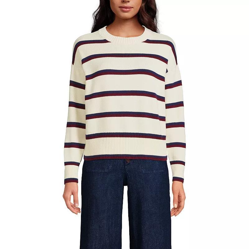 Womens Lands End Drifter Cotton Easy Fit Crewneck Sweater Product Image