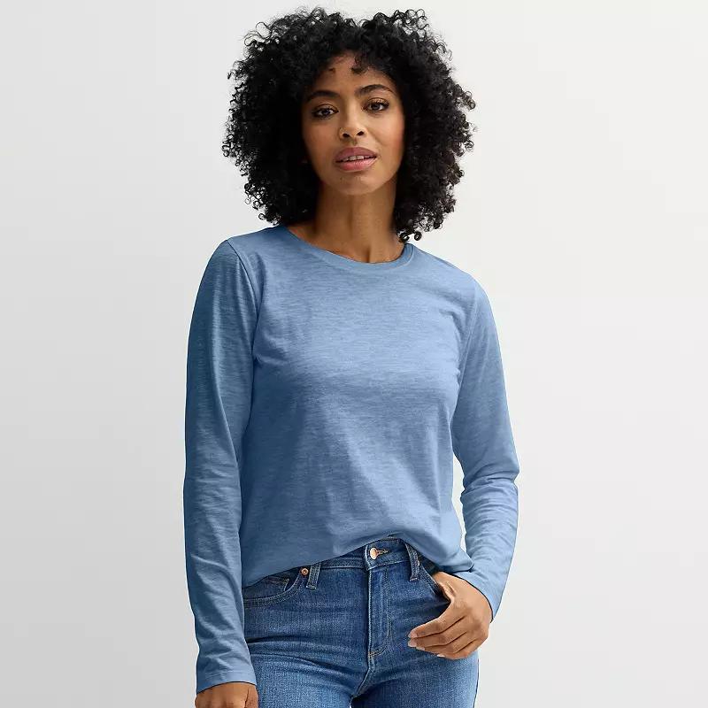 Womens Sonoma Goods For Life Everyday Long Sleeve Crewneck Tee Product Image