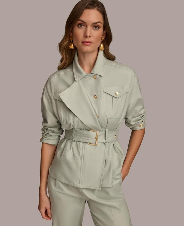 Donna Karan Womens Belted Cotton Utility Jacket Product Image