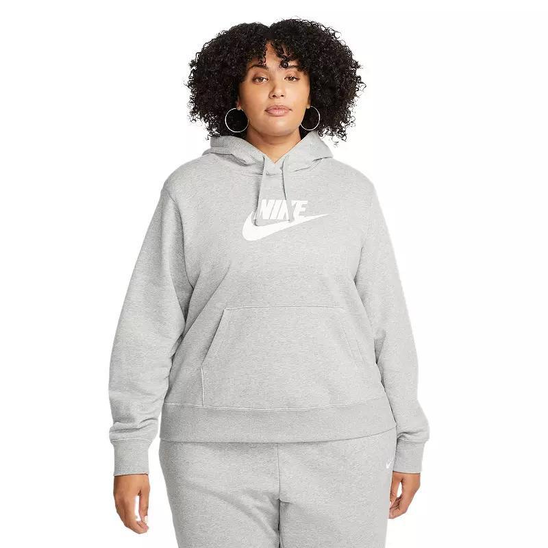 Plus Size Nike Sportwear Club Fleece Hoodie, Womens Grey Product Image