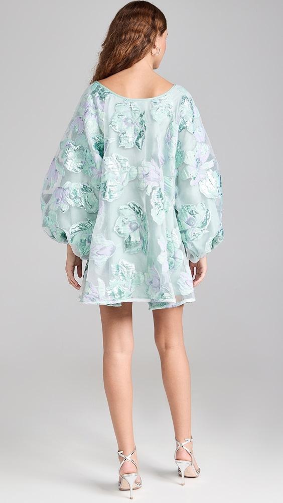 Arianne Elmy Sky Blue Magnolia Floral Organza Good Luck Dress | Shopbop Product Image