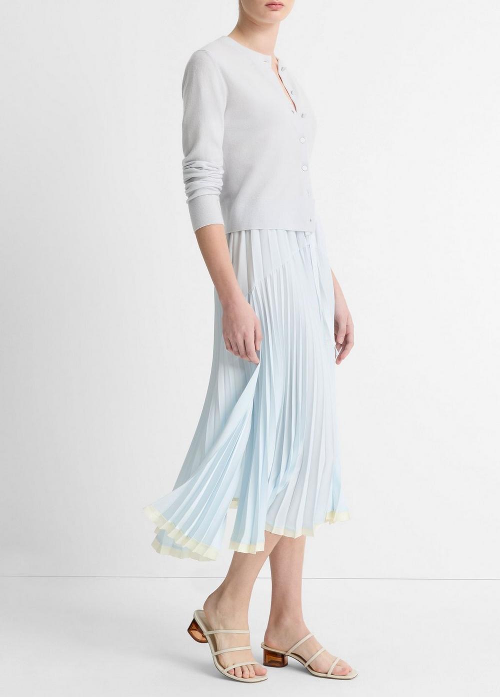 Pleated Tiered Satin Skirt Product Image