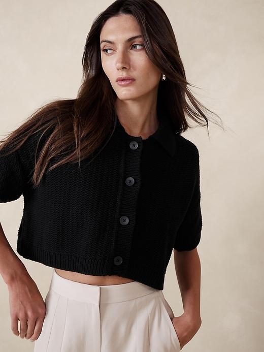 Cotton Cropped Resort Sweater Product Image