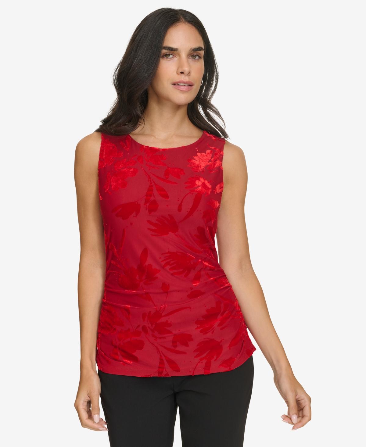 Calvin Klein Womens Sleeveless Velvet Burnout Top Product Image