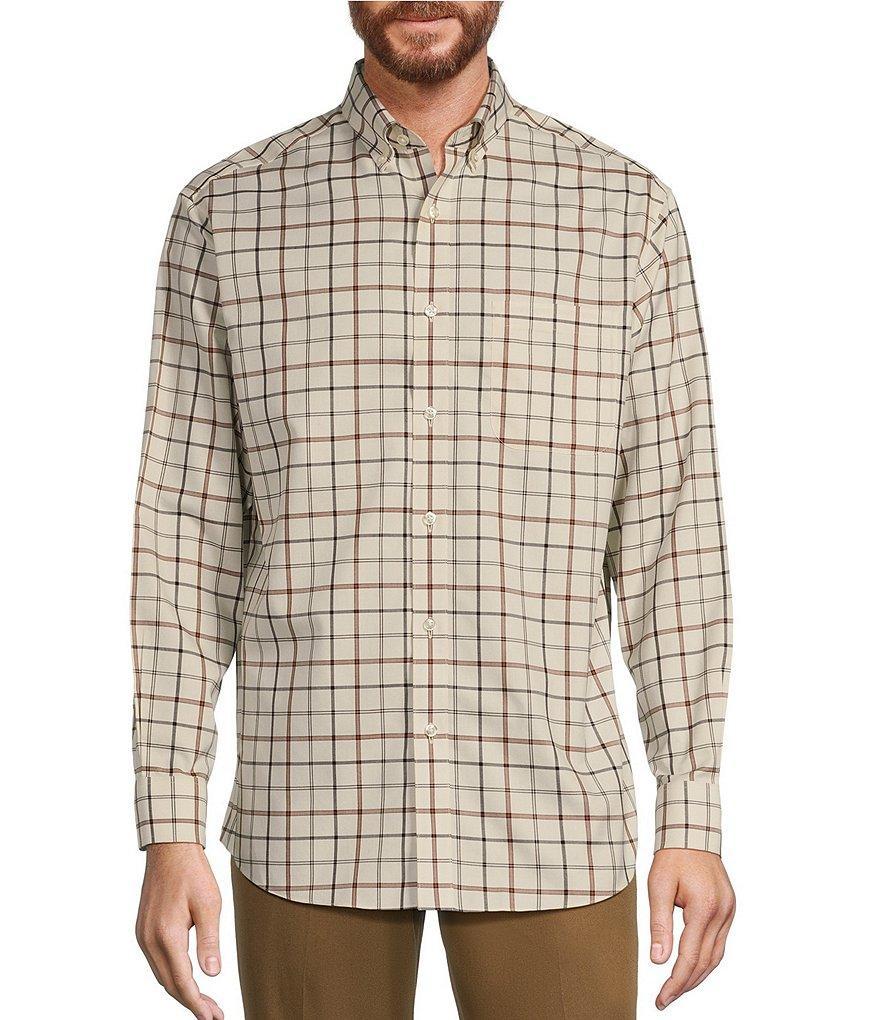 Gold Label Roundtree & Yorke Non-Iron Twill Long Sleeve Medium Plaid Sport Shirt Product Image