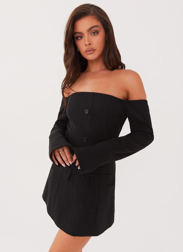 Dominique Blazer Mini Dress - Black Product Image