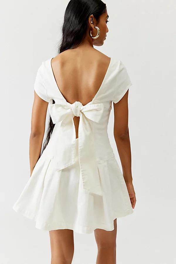 Urban Outfitters UO Bryan Bow-Back Pleated Mini Dress Womens at Urban Outfitters Product Image