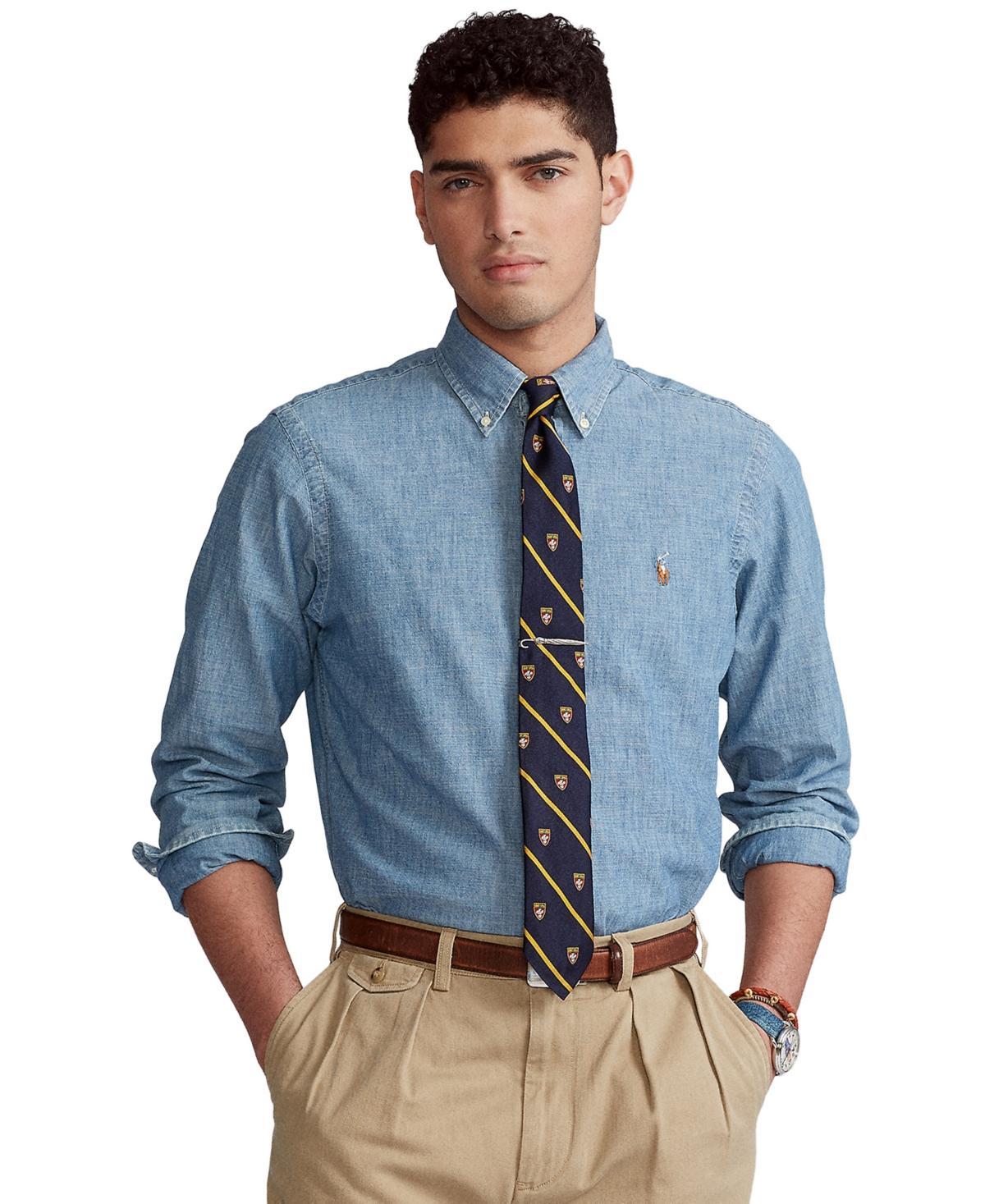 Polo Ralph Lauren Classic-Fit Button-Front Solid Chambray Shirt Product Image