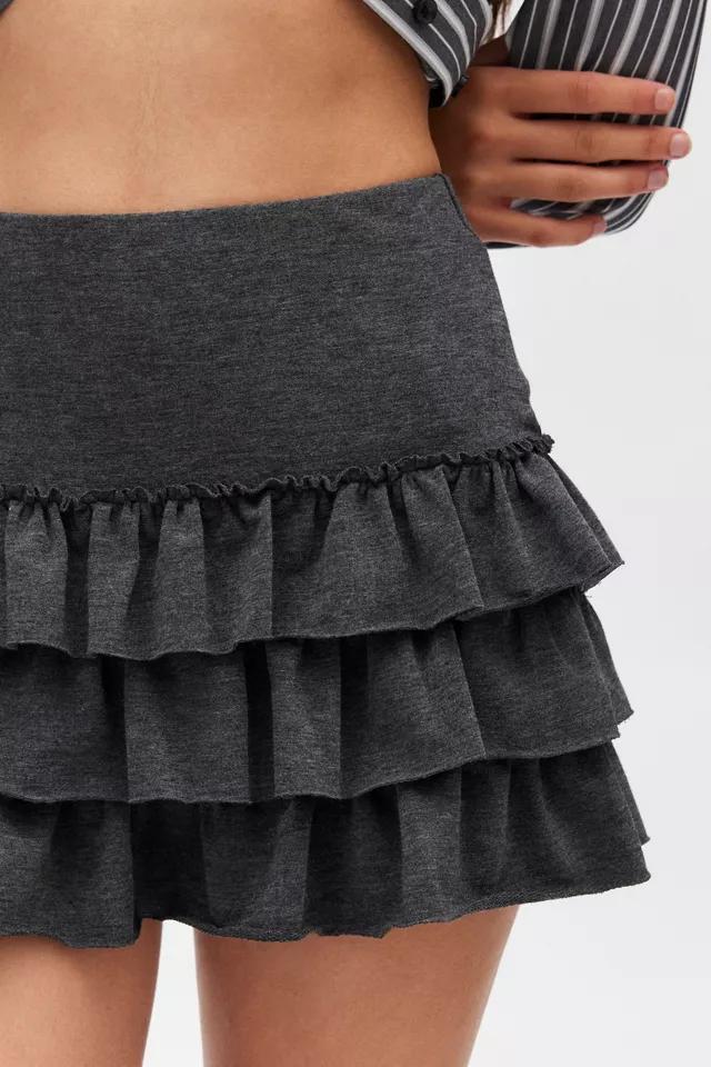 Kimchi Blue Rara Knit Tiered Ruffle Mini Skirt Product Image