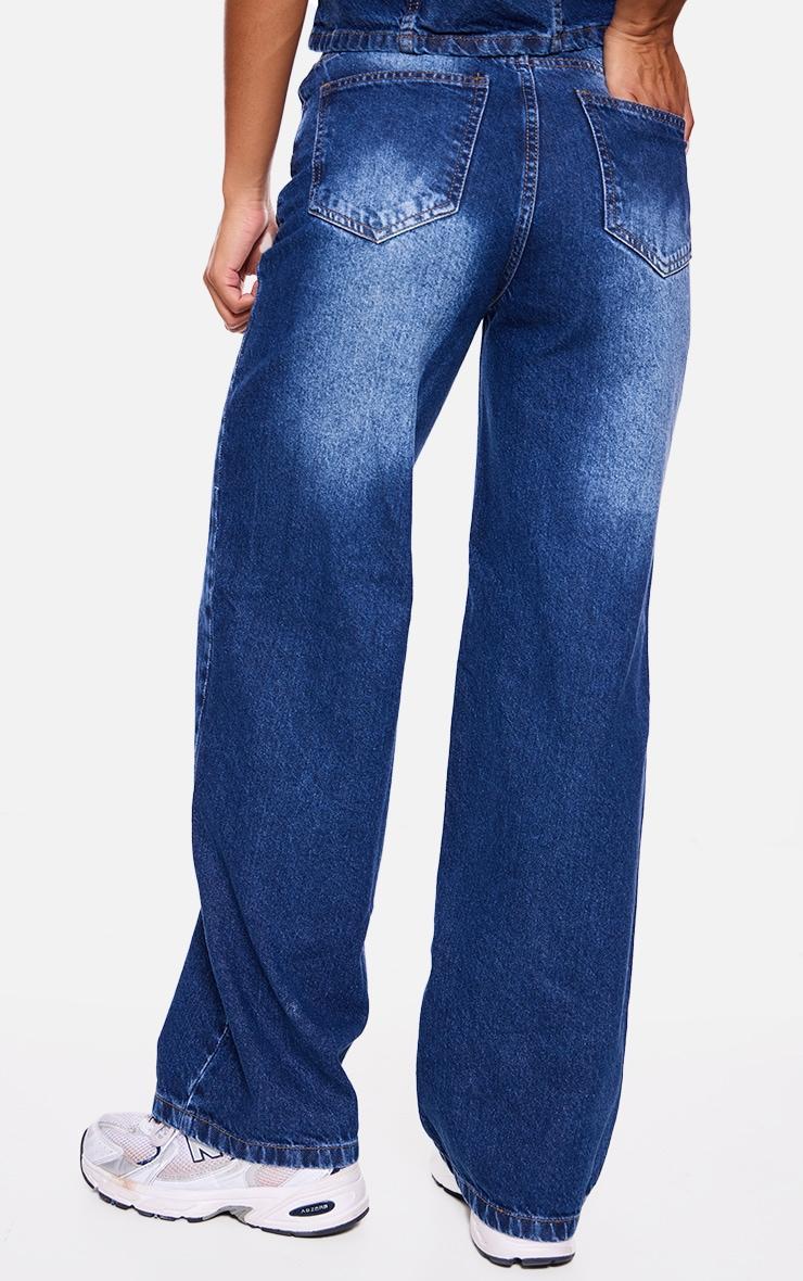 Indigo Straight Leg Denim Jeans Product Image