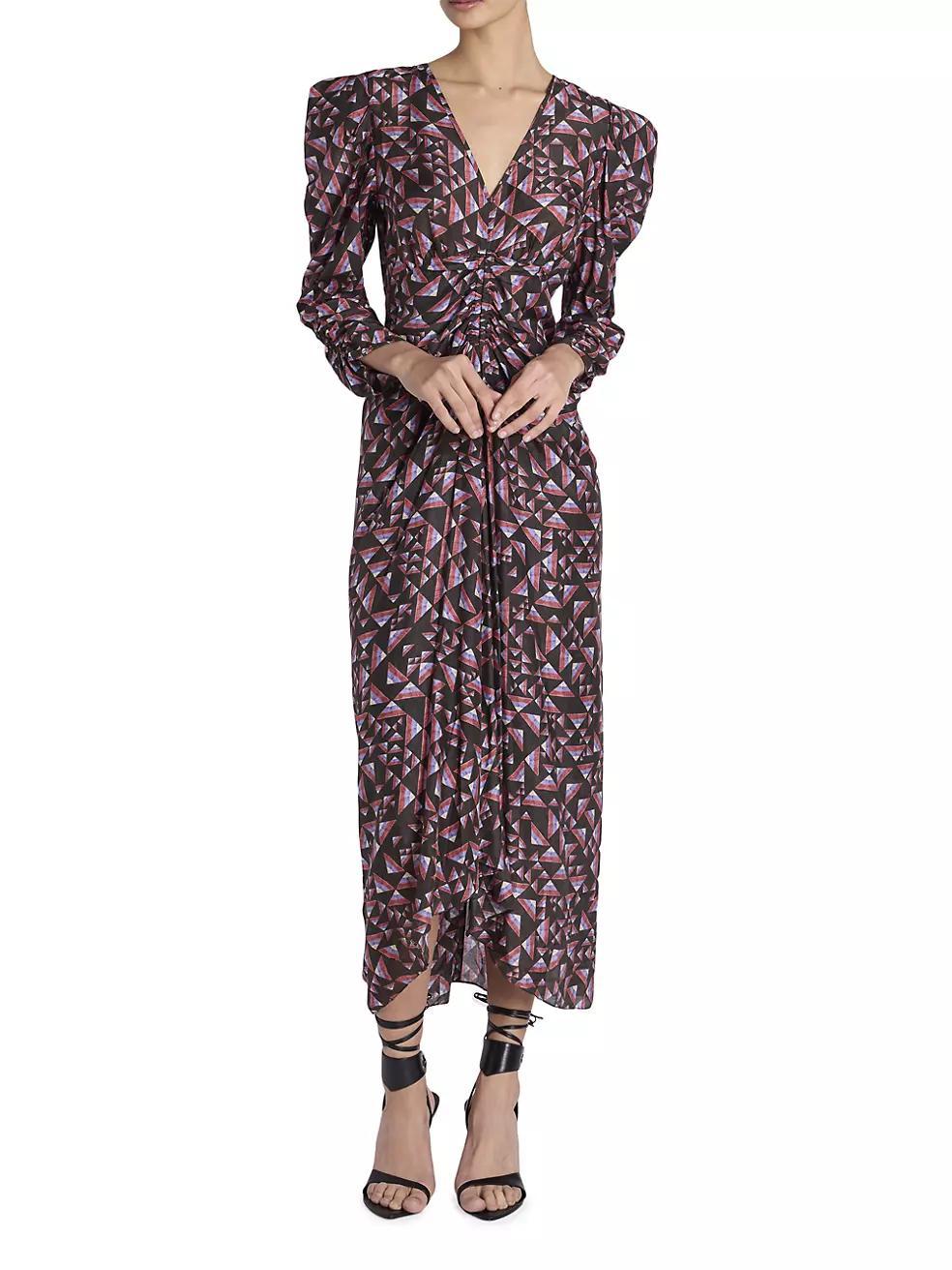 Albini Gathered Printed Maxi Dress Product Image