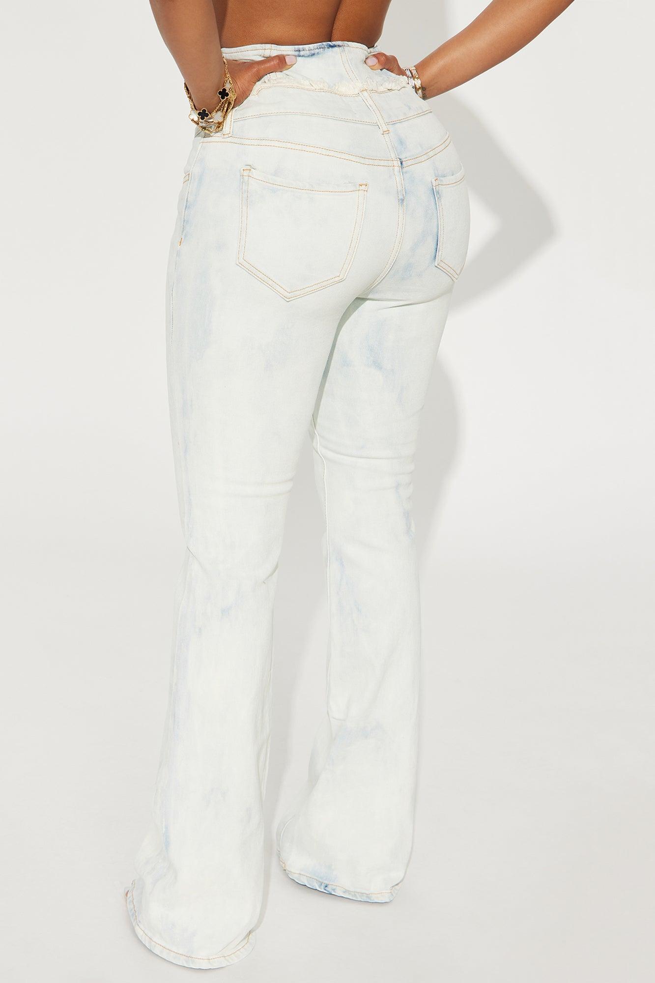 Getaway Corset Stretch Bootcut Jeans - Acid Wash Product Image