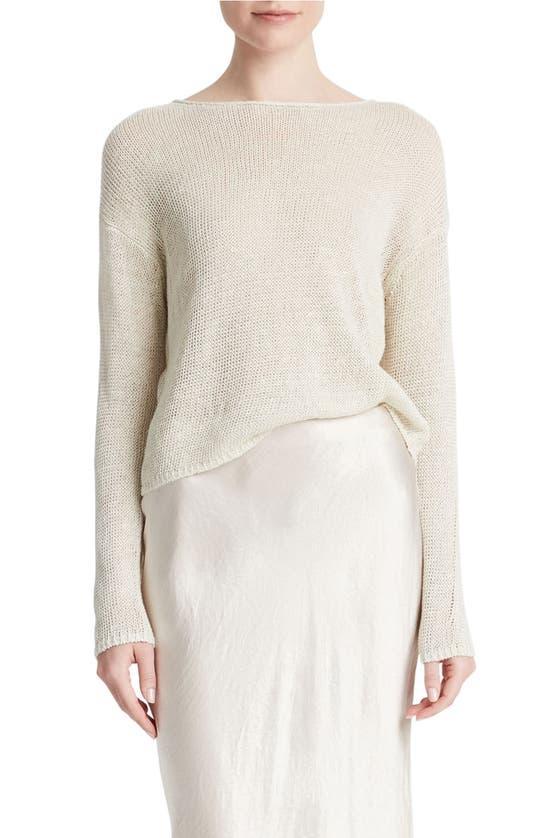 Boat Neck Linen Sweater In Ceramic Product Image