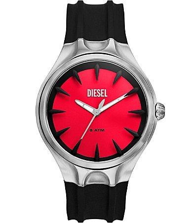 Diesel Mens Streamline Three Hand Black Silicone Watch 44mm Product Image